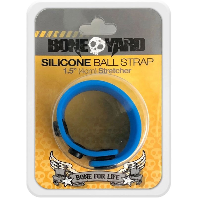 Boneyard - blue silicone ball stretcher, blue -  box front view | Flirtybay.com.au